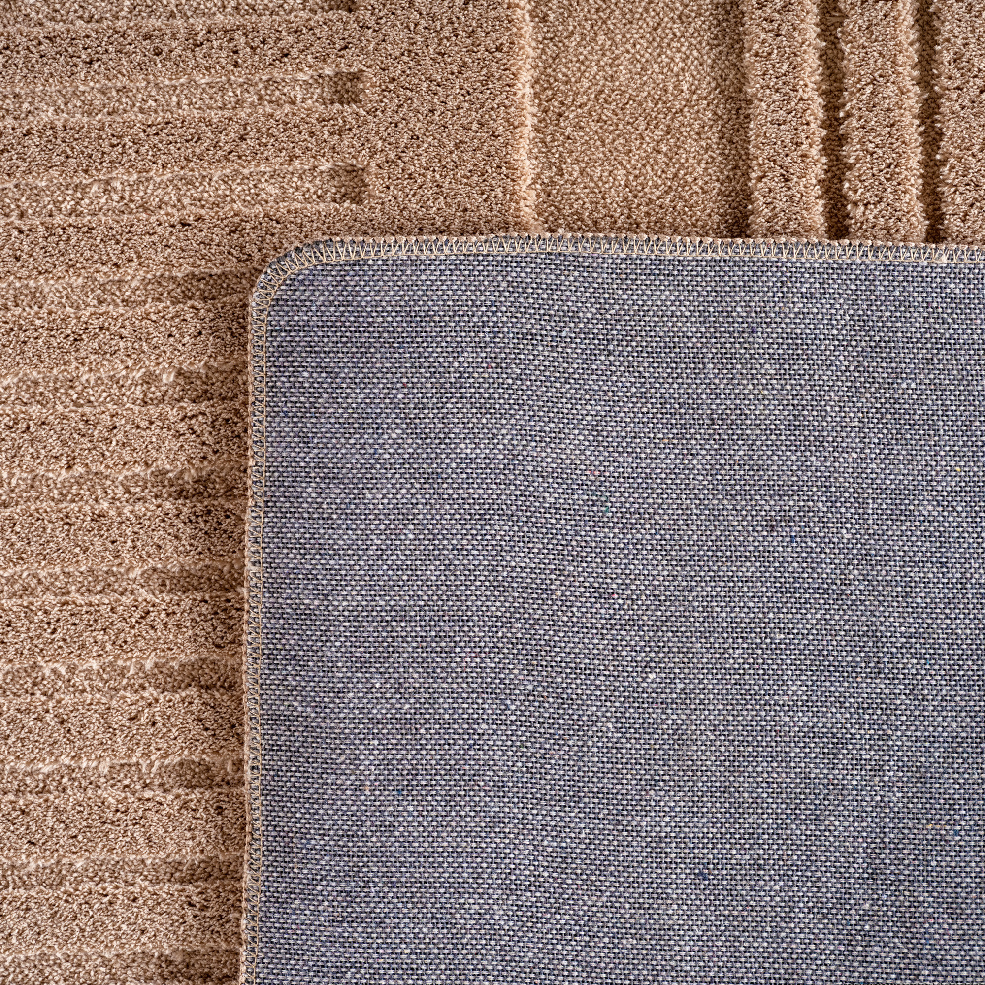 Japandi Vloerkleed Pompei - Hoogpolig - Scandinavisch Design - 3D-Effect - Beige