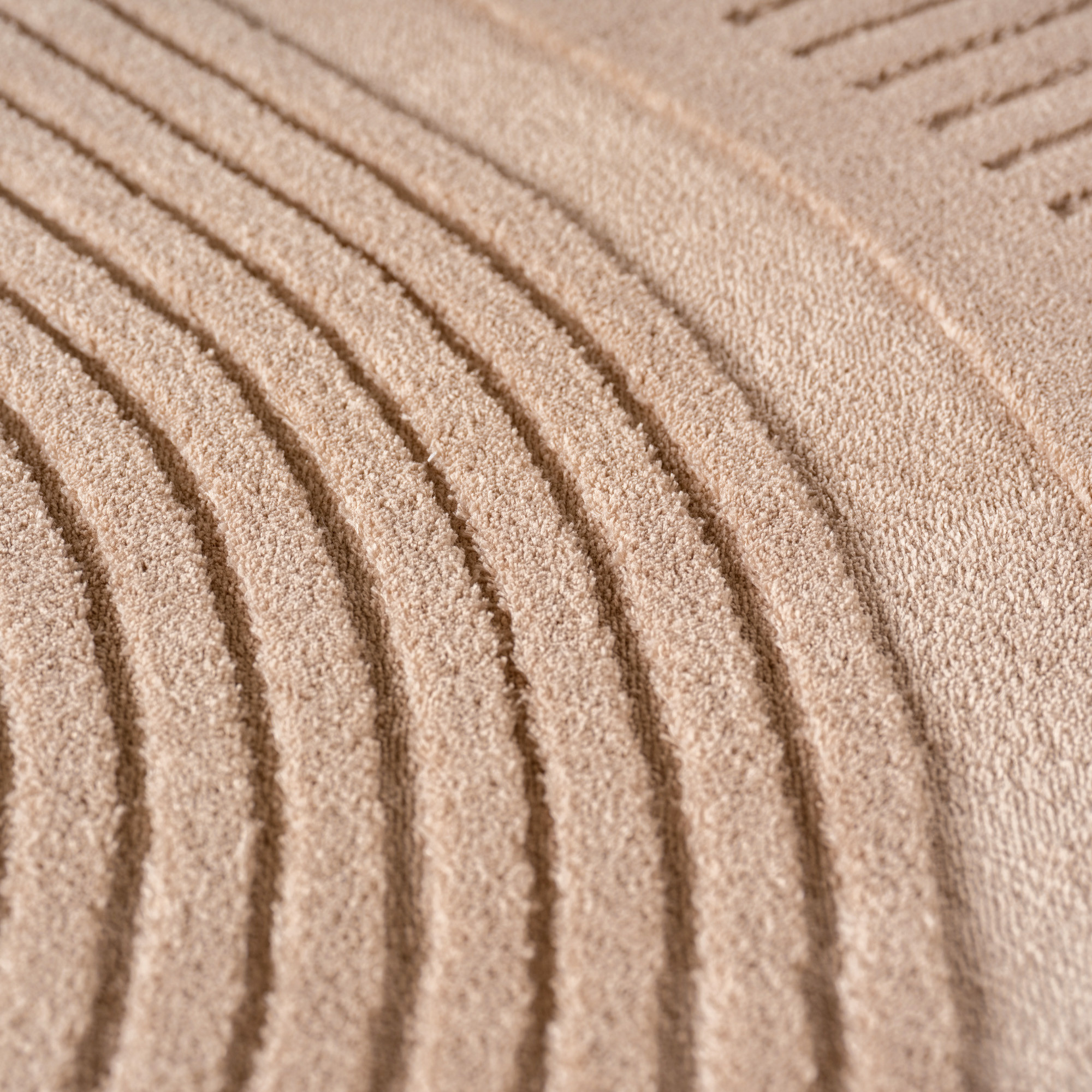 Japandi Vloerkleed Pompei - Hoogpolig - Scandinavisch Design - 3D-Effect - Beige