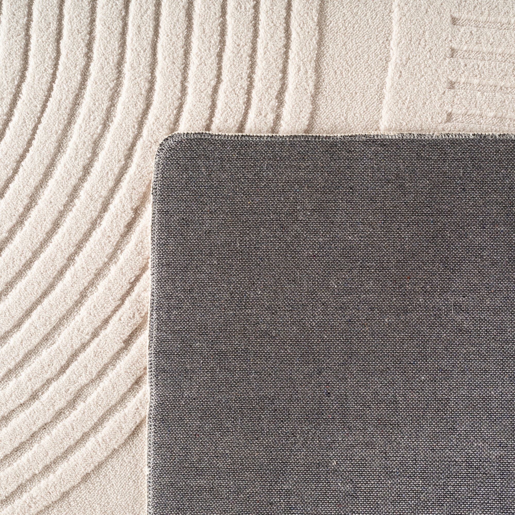 Japandi Vloerkleed Pompei - Hoogpolig - Scandinavisch Design - 3D-Effect - Creme