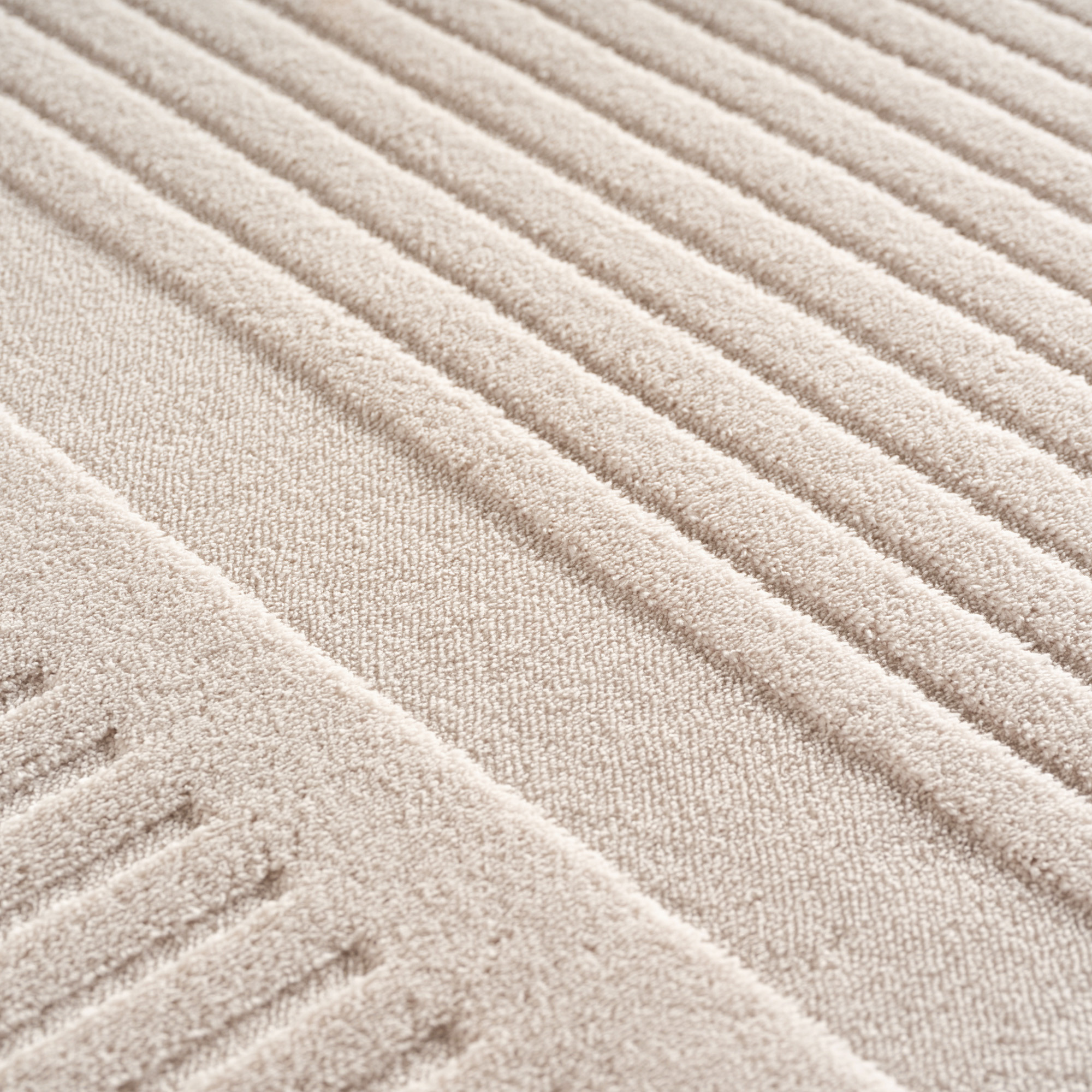 Japandi Vloerkleed Pompei - Hoogpolig - Scandinavisch Design - 3D-Effect - Creme