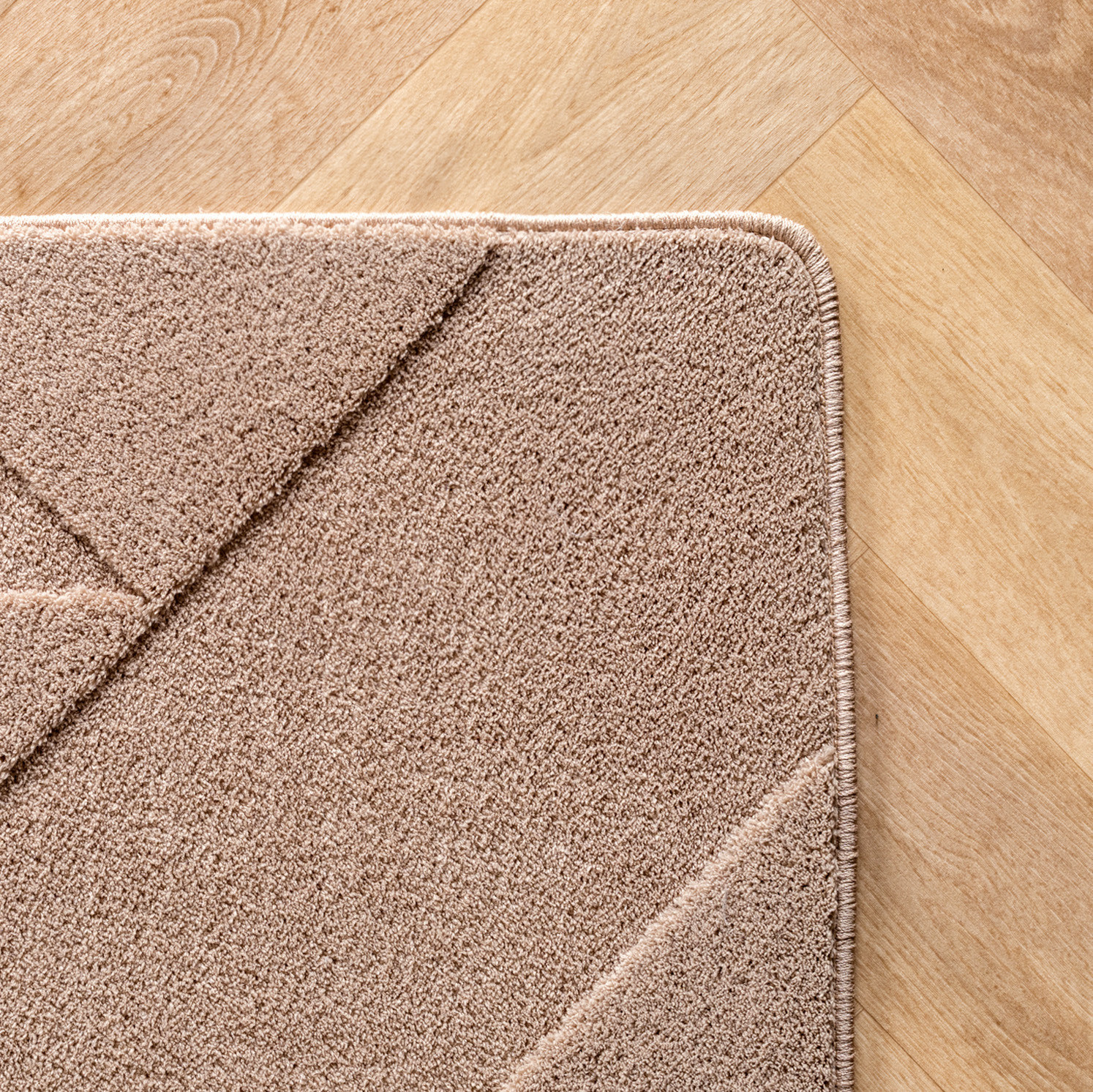 Japandi Vloerkleed - Hoogpolig - Scandinavisch Abstract Design - 3D-Effect - Beige