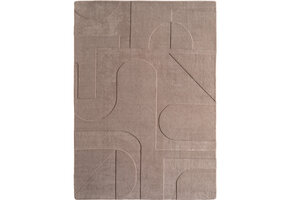 Japandi Vloerkleed - Hoogpolig - Scandinavisch Design - 3D-Effect - Beige