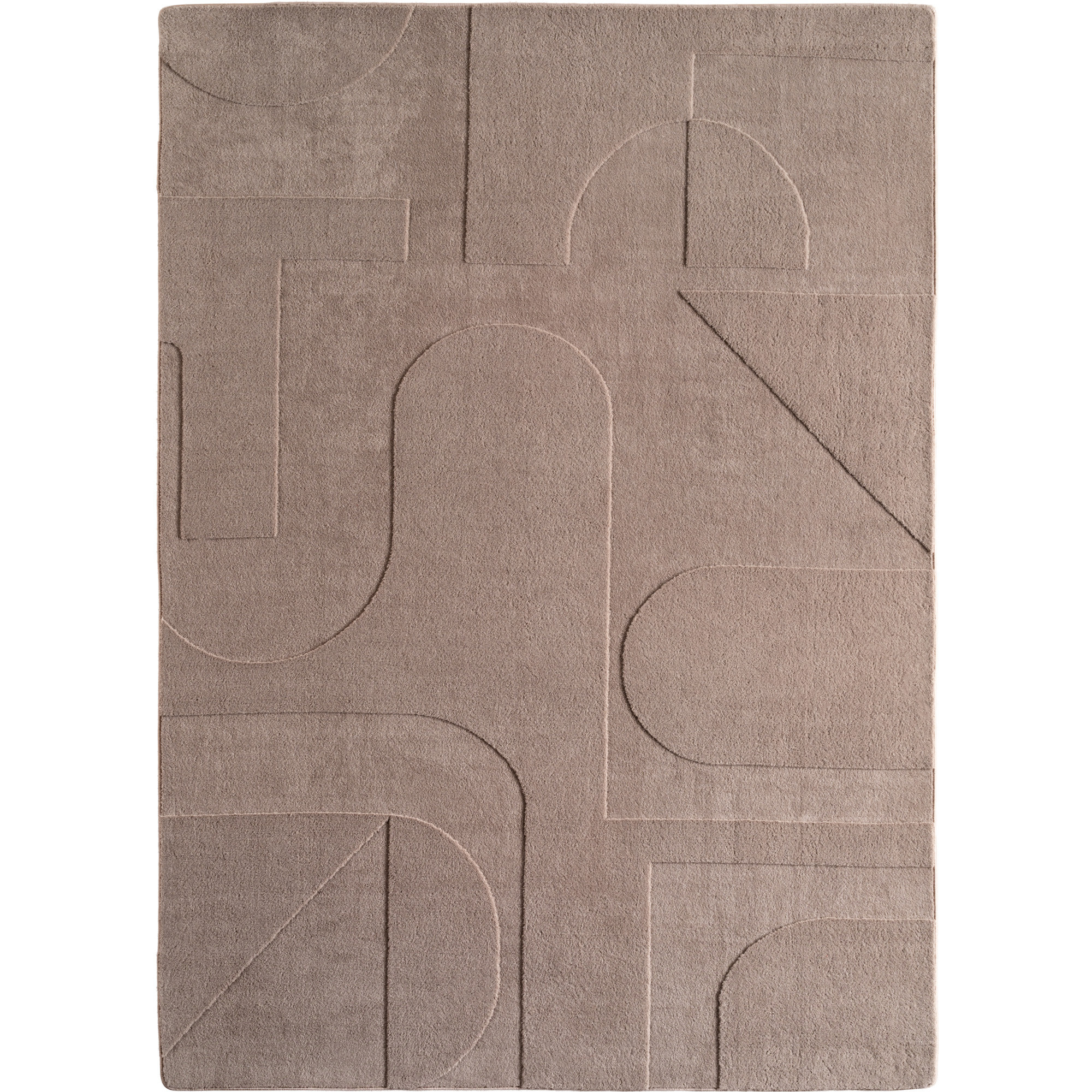 Japandi Vloerkleed - Hoogpolig - Scandinavisch Design - 3D-Effect - Beige