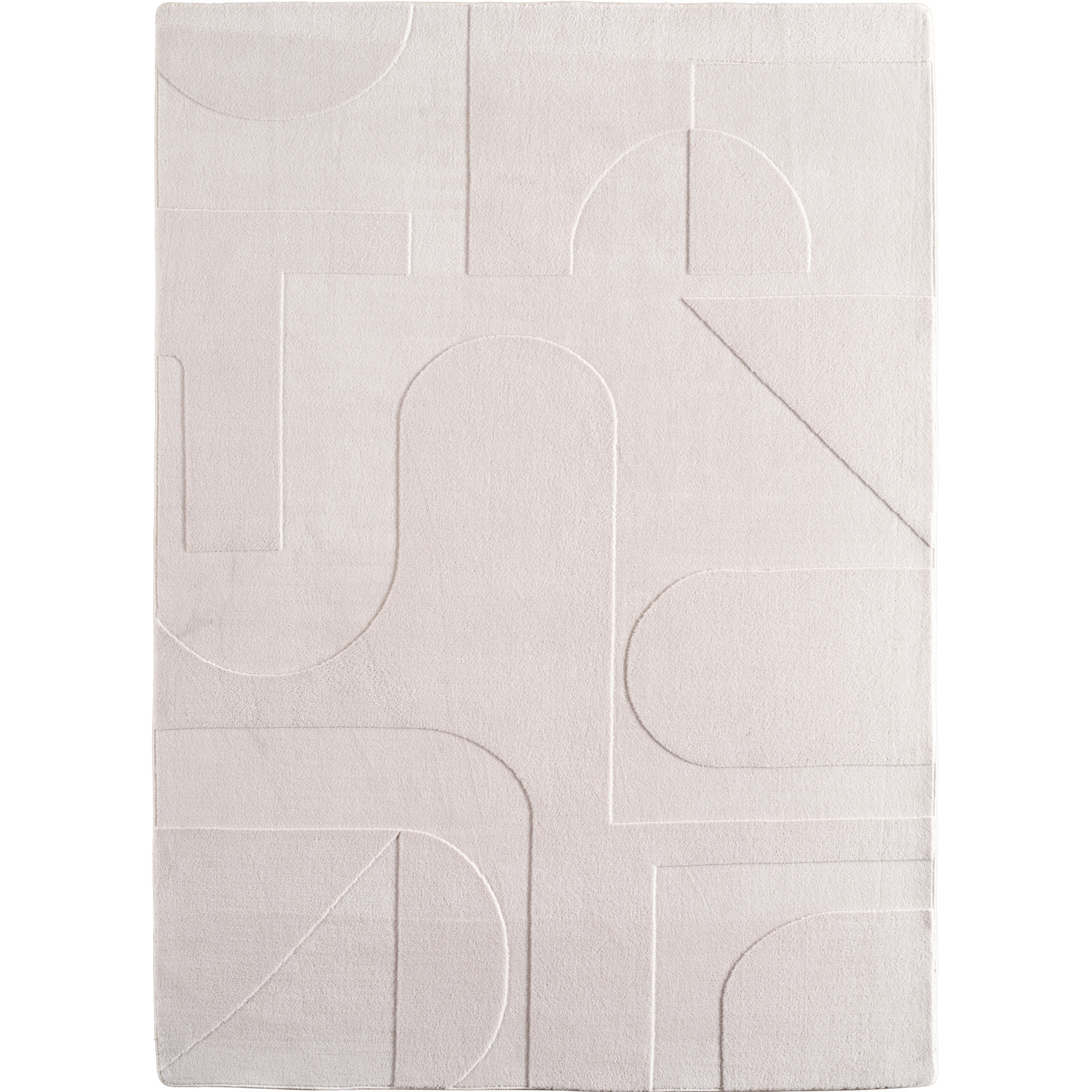 Japandi Vloerkleed - Hoogpolig - Scandinavisch Design - 3D-Effect - Creme