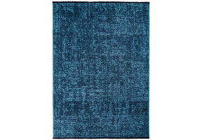 SPACE Vloerkleed – Laagpolig Velours – Modern & Sportief – Katoen & Chenille – Blauw