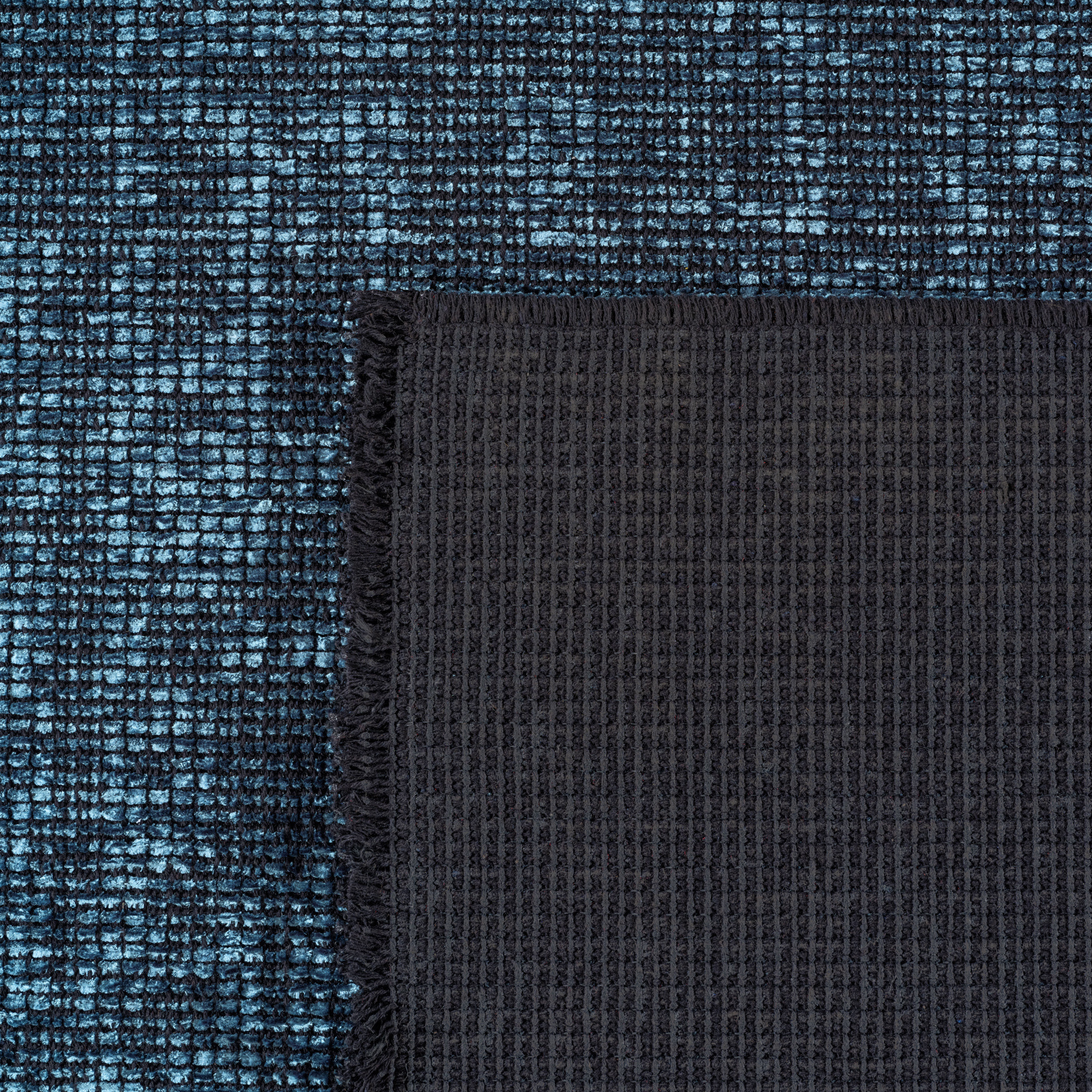 SPACE Vloerkleed – Laagpolig Velours – Modern & Sportief – Katoen & Chenille – Blauw