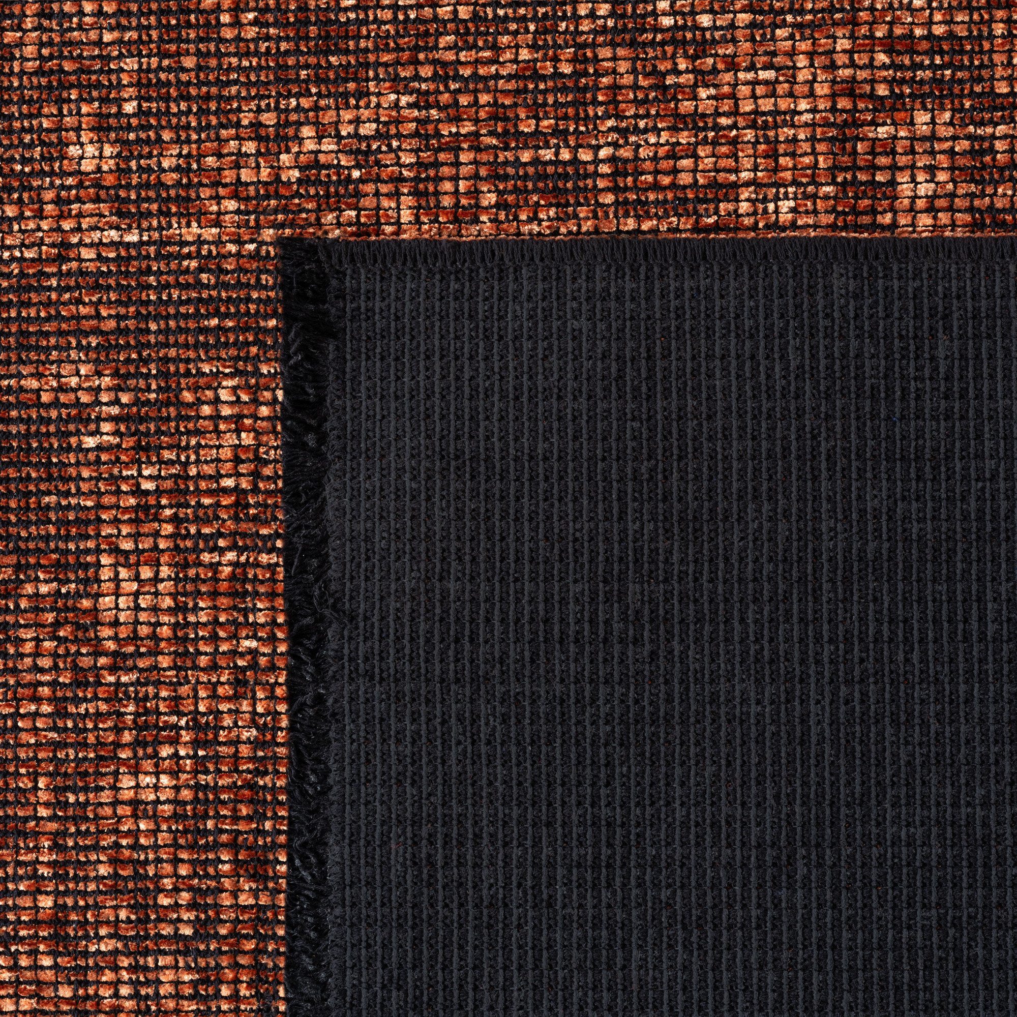 SPACE Vloerkleed – Laagpolig Velours – Modern & Sportief – Katoen & Chenille – Koper