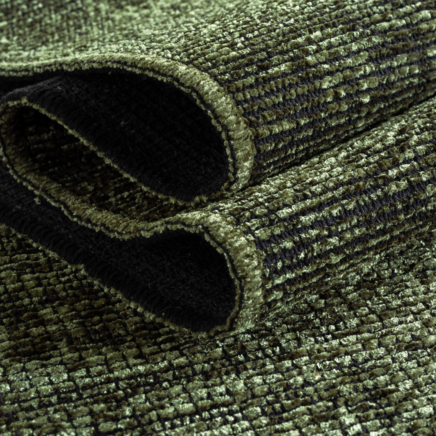SPACE Vloerkleed – Laagpolig Velours – Modern & Sportief – Katoen & Chenille – Groen