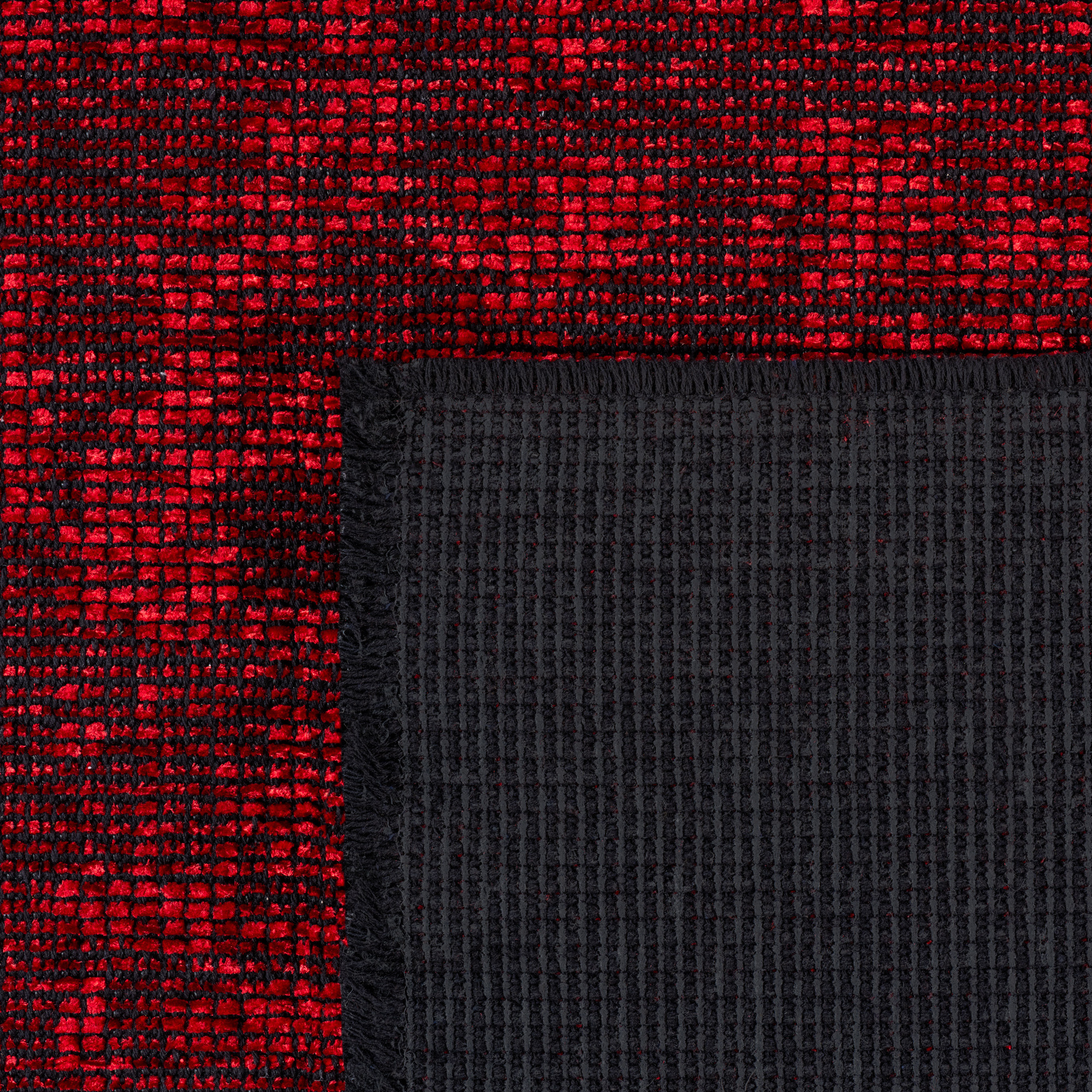 SPACE Vloerkleed – Laagpolig Velours – Modern & Sportief – Katoen & Chenille – Rood