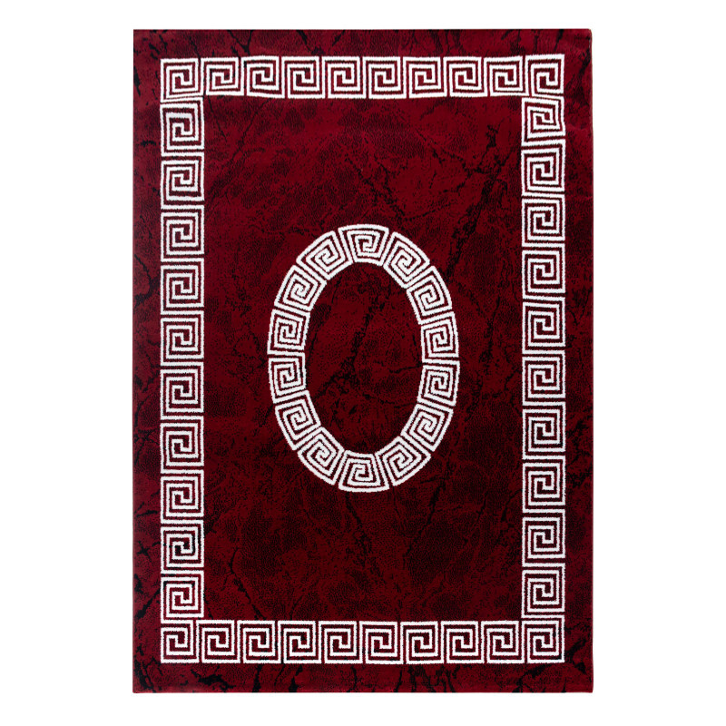 Plus Vloerkleed - Laagpolig Tapijt Woonkamer - Rood / Wit