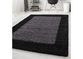Tapijtenloods Basic Shaggy Kader vloerkleed Antraciet / Grijs Hoogpolig