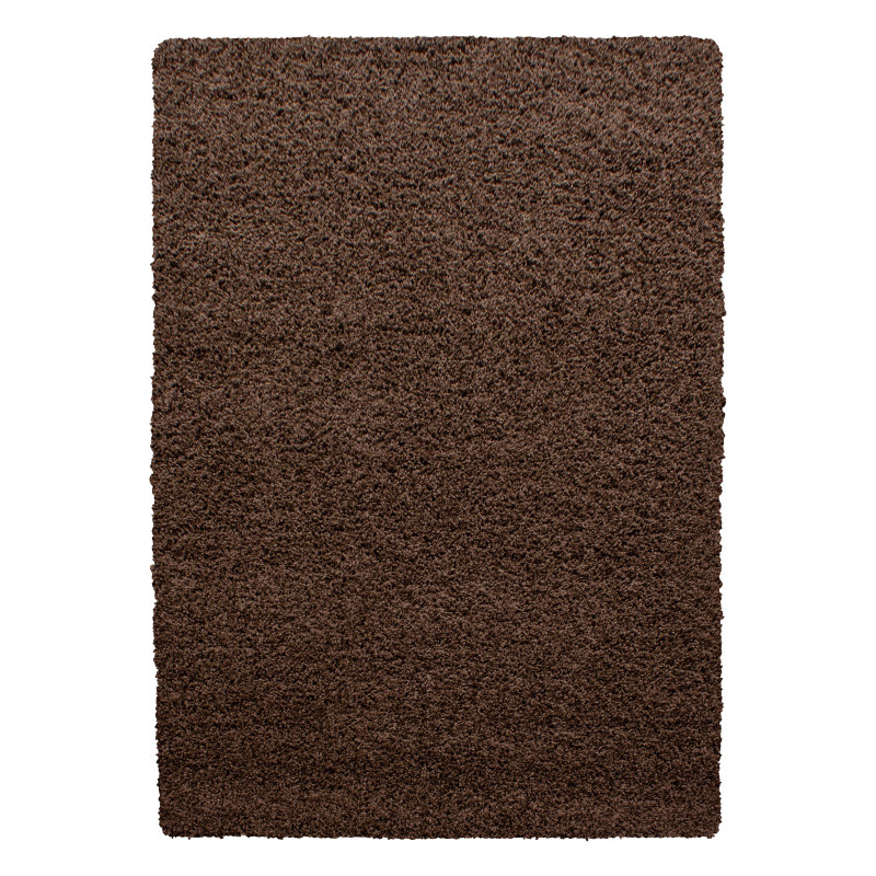 Basic Shaggy vloerkleed Bruin Hoogpolig