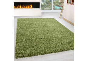 Tapijtenloods Basic Shaggy vloerkleed Groen Hoogpolig