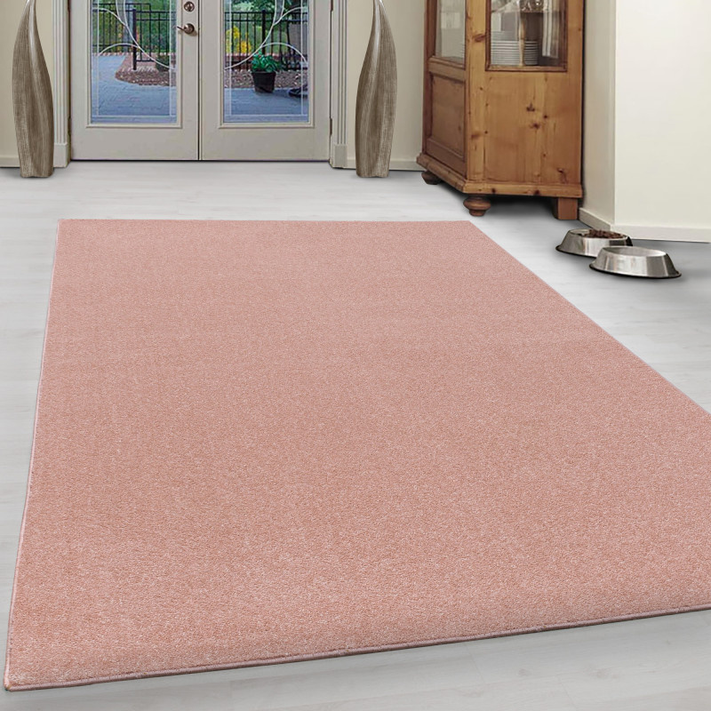 Basics Effen Vloerkleed Roze Laagpolig