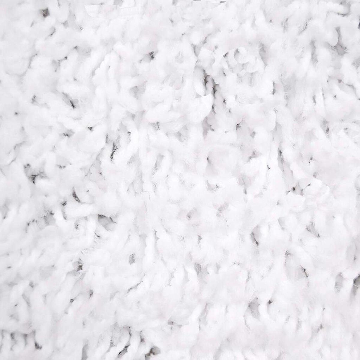 Outlet - Vierkant Shaggy Vloerkleed - Hoogpolig - Effen Wit