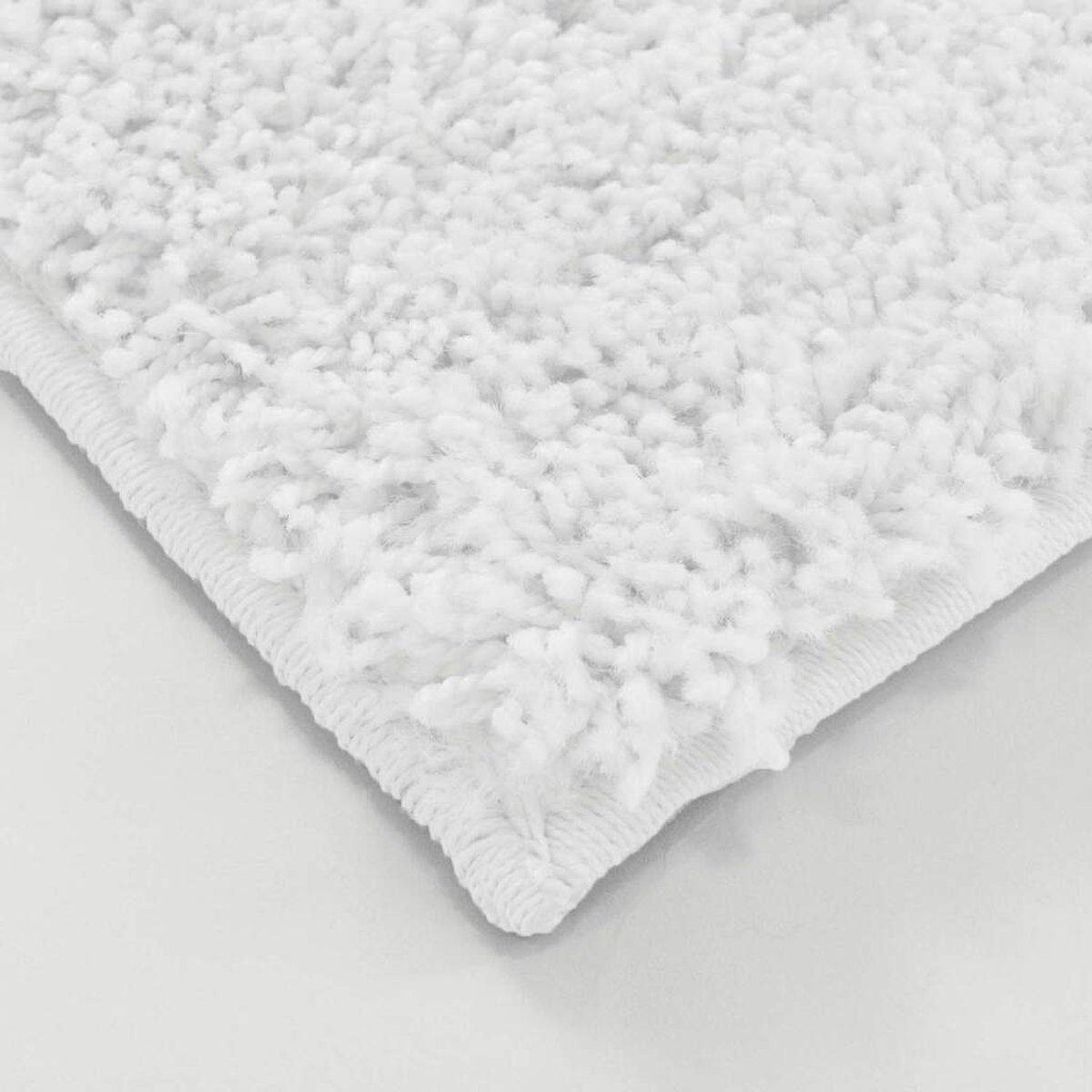 Outlet - Vierkant Shaggy Vloerkleed - Hoogpolig - Effen Wit