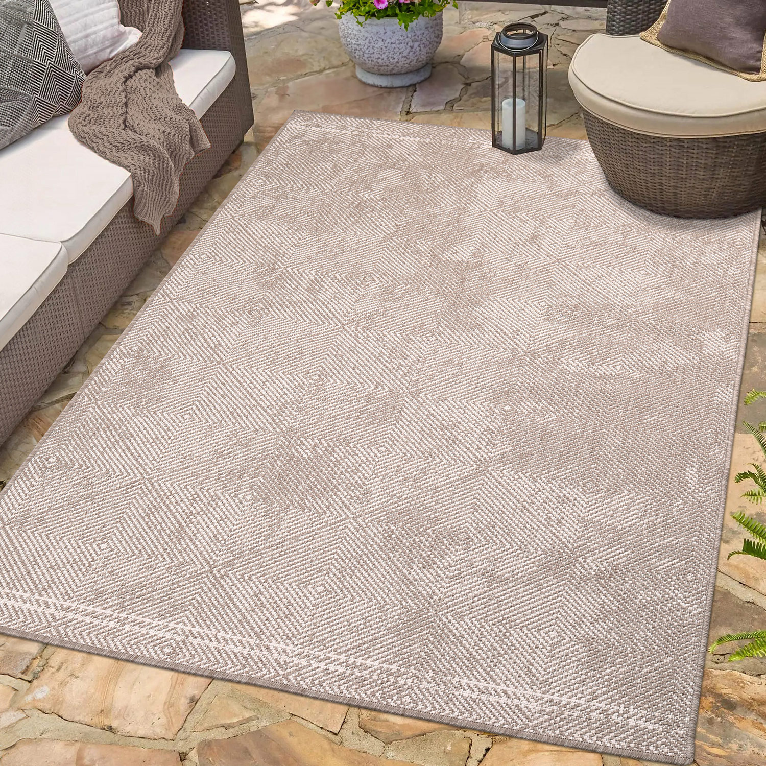 Outlet Buitenkleed Duo - Dubbelzijdig - Beige