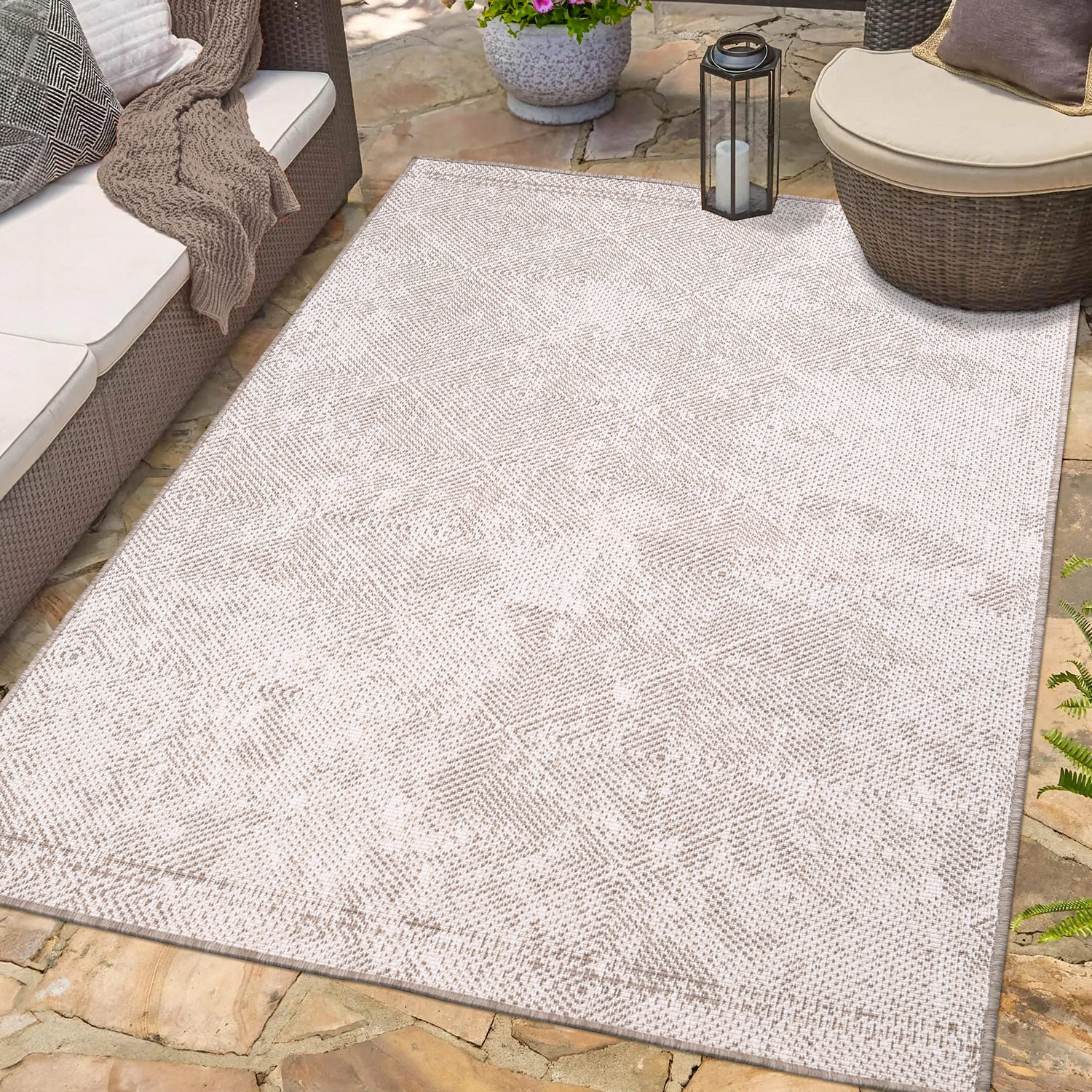 Outlet Buitenkleed Duo - Dubbelzijdig - Beige
