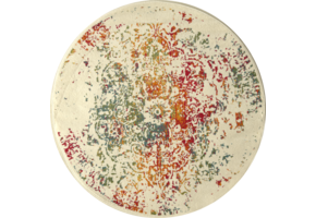 Rond Vintage Michelangelo - Laagpolig Vloerkleed - Multikleur Creme