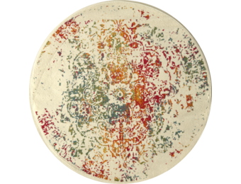 Rond Vintage Michelangelo - Laagpolig Vloerkleed - Multikleur Creme