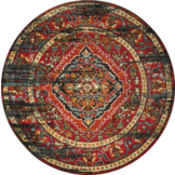 Rond Vintage Marrakech - Laagpolig Vloerkleed - Multikleur Zwart