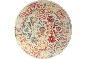Rond Vintage Van Gogh - Laagpolig Vloerkleed - Multikleur Creme