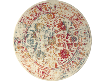 Rond Vintage Van Gogh - Laagpolig Vloerkleed - Multikleur Creme