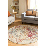 Rond Vintage Van Gogh - Laagpolig Vloerkleed - Multikleur Creme