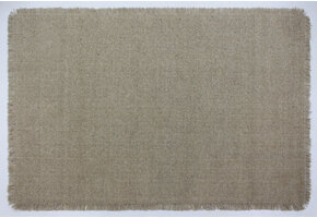 Outlet - Vloerkleed Flocus 100% Wol - Effen Beige - Platgeweven - Modern
