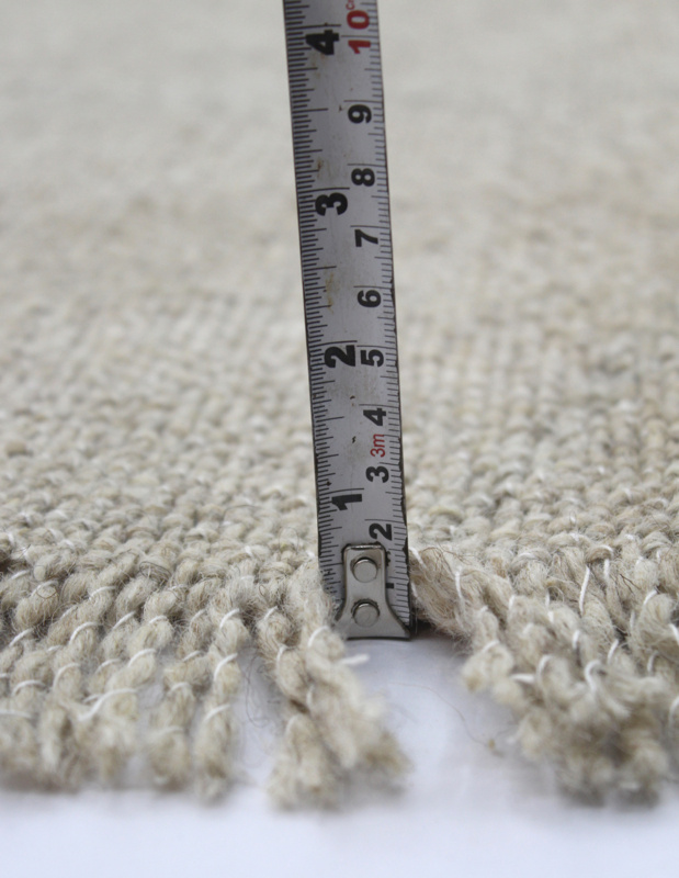Outlet - Vloerkleed Flocus 100% Wol - Effen Beige - Platgeweven - Modern