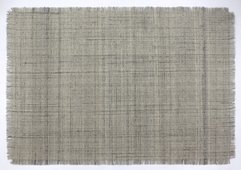 Outlet - Vloerkleed Flocus 100% Wol - Effen Grijs - Platgeweven - Modern