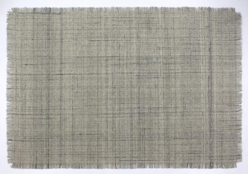 Outlet - Vloerkleed Flocus 100% Wol - Effen Grijs - Platgeweven - Modern