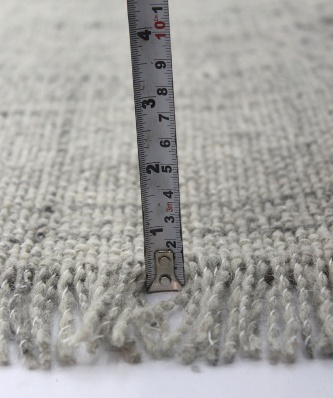 Outlet - Vloerkleed Flocus 100% Wol - Effen Grijs - Platgeweven - Modern