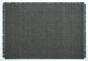 Outlet - Vloerkleed Flocus 100% Wol - Effen Antraciet - Platgeweven - Modern