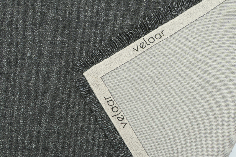 Outlet - Vloerkleed Flocus 100% Wol - Effen Antraciet - Platgeweven - Modern