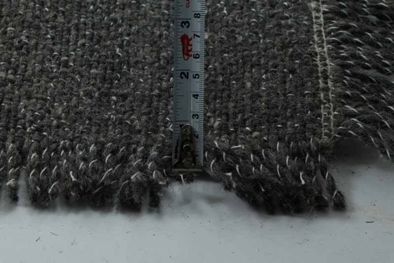 Outlet - Vloerkleed Flocus 100% Wol - Effen Antraciet - Platgeweven - Modern