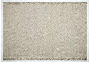 Outlet - Vloerkleed Smyrna 100% Wol - Effen Beige - Platgeweven - Modern