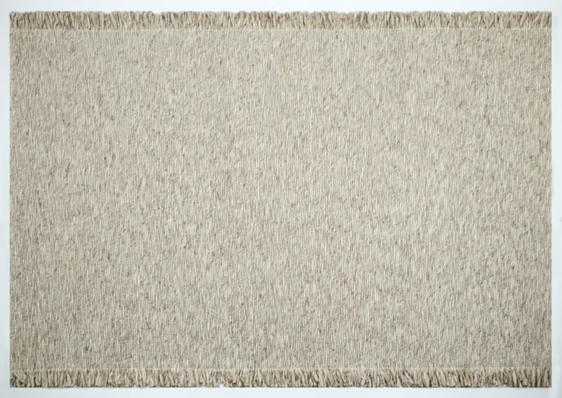 Outlet - Vloerkleed Smyrna 100% Wol - Effen Beige - Platgeweven - Modern