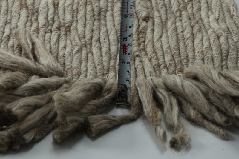Outlet - Vloerkleed Smyrna 100% Wol - Effen Beige - Platgeweven - Modern