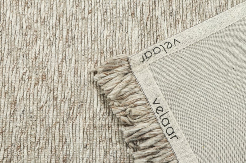 Outlet - Vloerkleed Smyrna 100% Wol - Effen Beige - Platgeweven - Modern