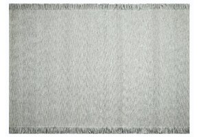 Outlet - Vloerkleed Smyrna 100% Wol - Effen Grijs - Platgeweven - Modern