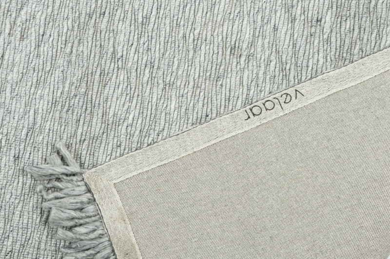 Outlet - Vloerkleed Smyrna 100% Wol - Effen Grijs - Platgeweven - Modern