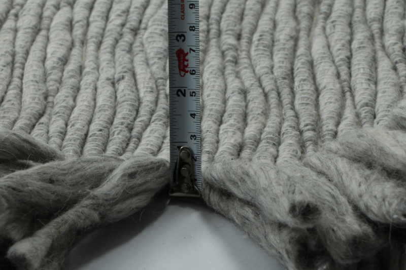 Outlet - Vloerkleed Smyrna 100% Wol - Effen Grijs - Platgeweven - Modern