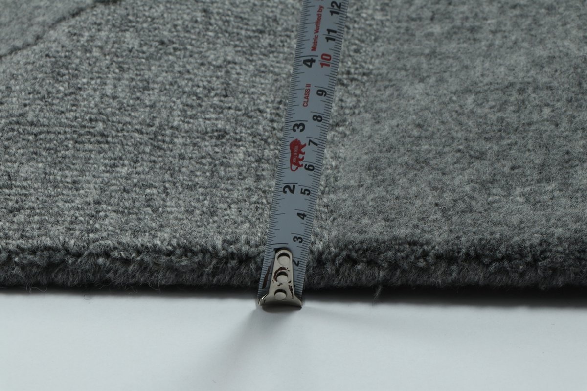 Outlet - Japandi Design 100% Wol Vloerkleed - Effen Grijs