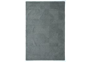 Outlet - Japandi Design 100% Wol Vloerkleed - Effen Grijs