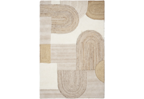 Jaipur Japandi Vloerkleed - Wol Jute - Creme Beige