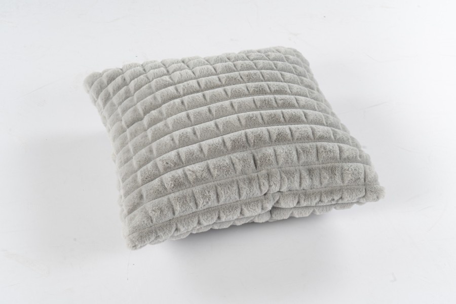 Harmony Soft - Fluffy Kussen - 3D Effect, Hoogpolig, 100% Polyester, Super Soft Touch - Zilver