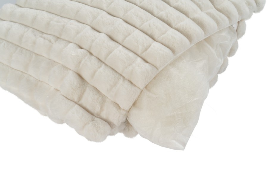 Harmony Soft - Fluffy Kussen - 3D Effect, Hoogpolig, 100% Polyester, Super Soft Touch - Creme
