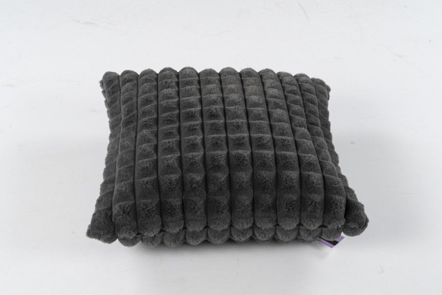 Harmony Soft - Fluffy Kussen - 3D Effect, Hoogpolig, 100% Polyester, Super Soft Touch - Antraciet