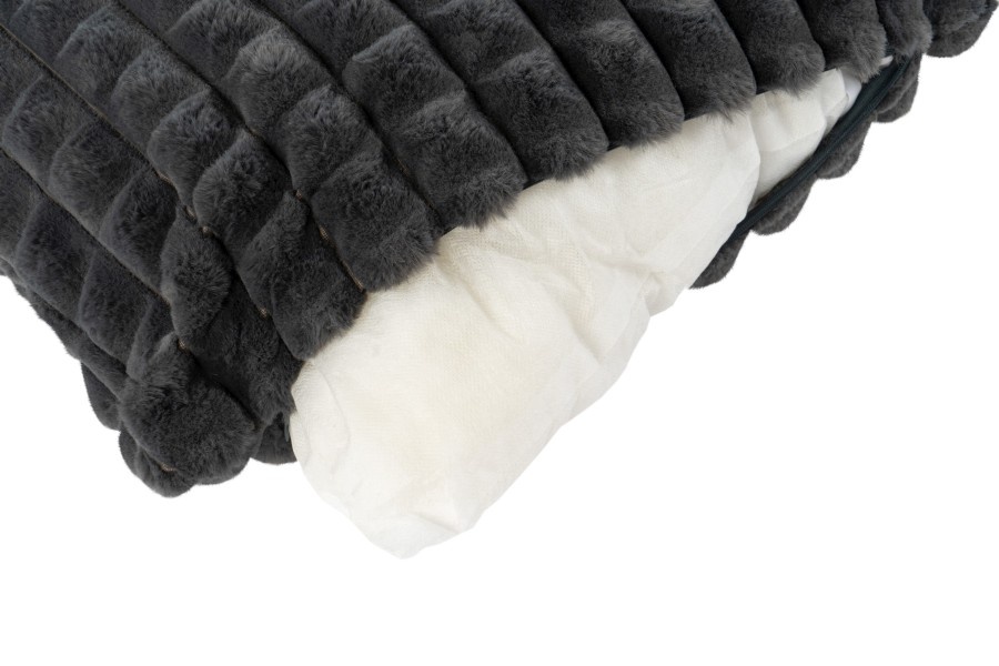 Harmony Soft - Fluffy Kussen - 3D Effect, Hoogpolig, 100% Polyester, Super Soft Touch - Antraciet